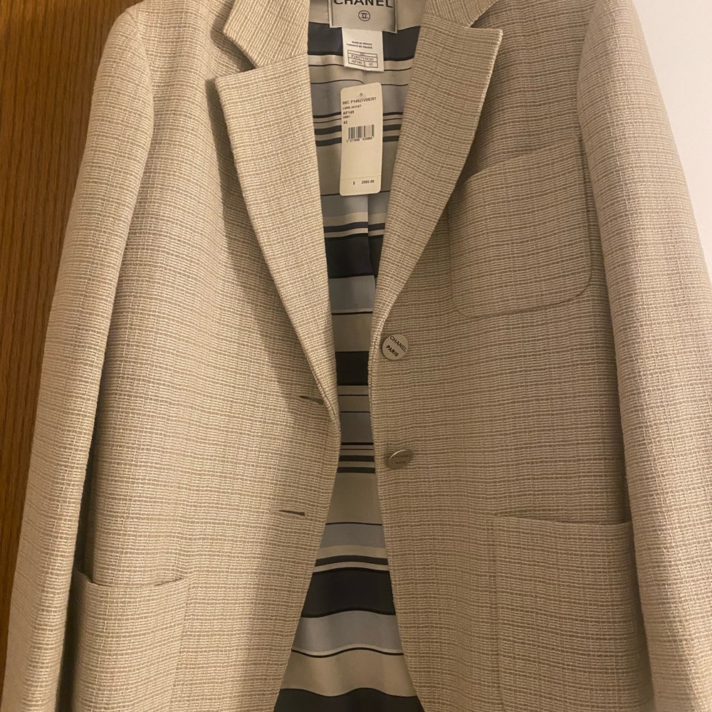 CHANEL Beige Textured Blazer